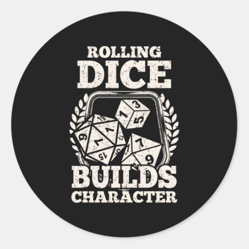 Role Playing Tabletop Gaming Rolling Dice Rpg Classic Round Sticker