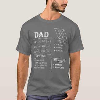 Roleplaying Dice Gamer Dragon Dad Stat Skills Wiel T-Shirt