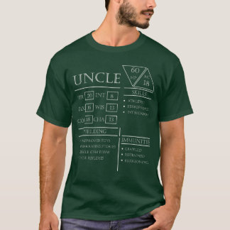 Roleplaying Dice Gamer Dragon Uncle Stat Skills Wi T-Shirt