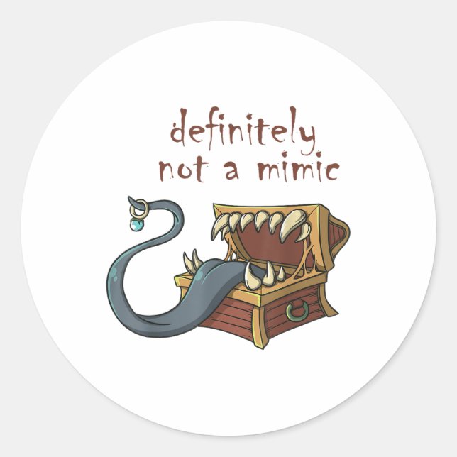 Roleplaying Rpg Mimic Meme Joke Engagement Bride G Classic Round Sticker (Front)
