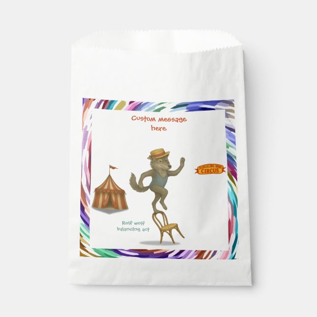 Rolf wolf balancing act favor bag (Front)