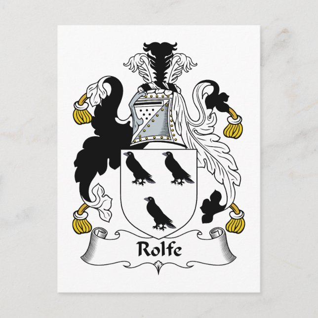 Rolfe Family Crest Postcard (Front)