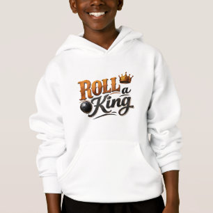 Roll a King – Bowling Crown Kids Pullover Hoodie