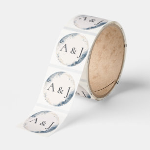 Roll:Dusty Blue Bride Groom Monogram Wedding Seal