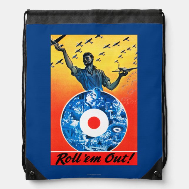 Roll 'em Out Royal Canadian Air Force Drawstring Bag (Front)