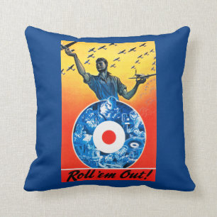 Roll 'em Out Royal Canadian Air Force Throw Pillow