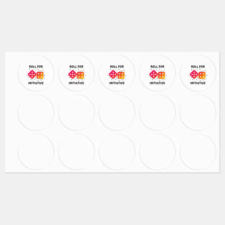 Roll for initiative labels | Zazzle