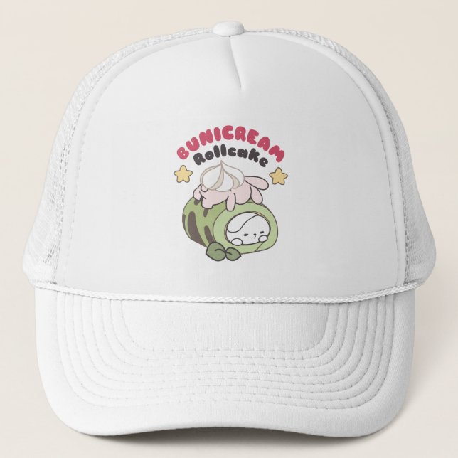 Roll Into Sweetness Bunicream Rollcake Delight Trucker Hat (Front)
