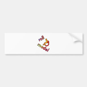 Roll Model - Disability Tees - in bright colours Bumper Sticker