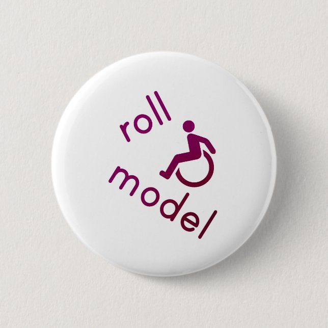 Roll Model - Disability Tees - in purple Button (Front)
