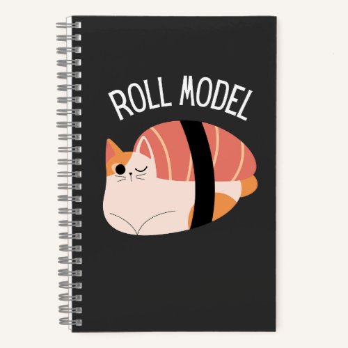 Roll Model Funny Sushi Cat Notebook