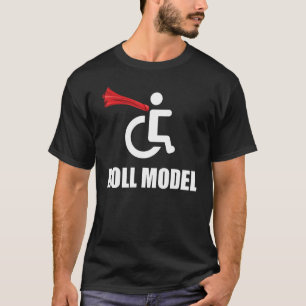 Roll Model Hero Cape Funny Wheelchair Pun Gift T-Shirt