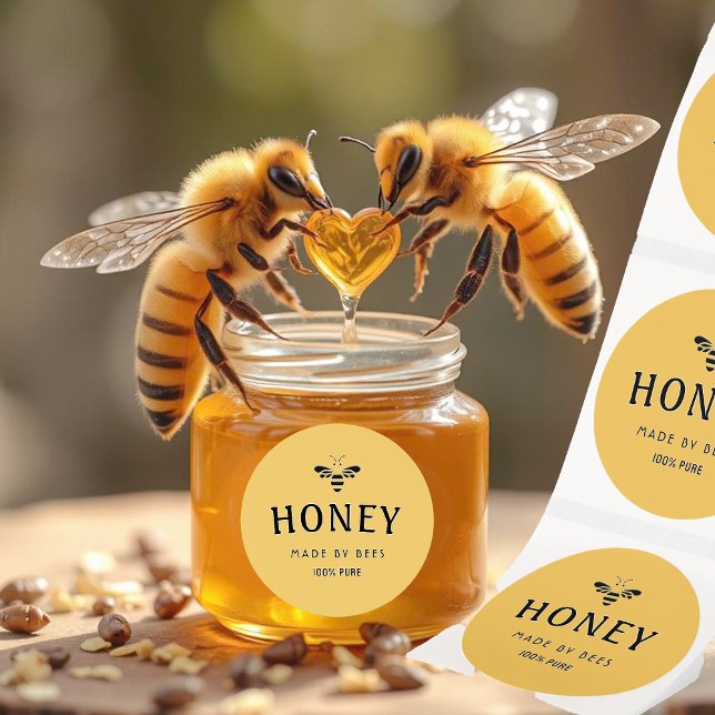 Roll of 50 Honey Stickers 100% Pure Made by Bees (Creator Uploaded)