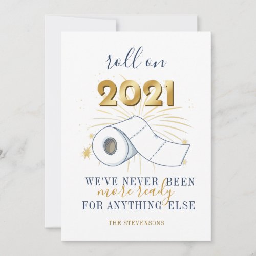 Roll On 2021 New Year Personalized Holiday Card