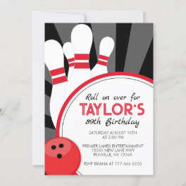 Roll on Over Bowling Party Invitation