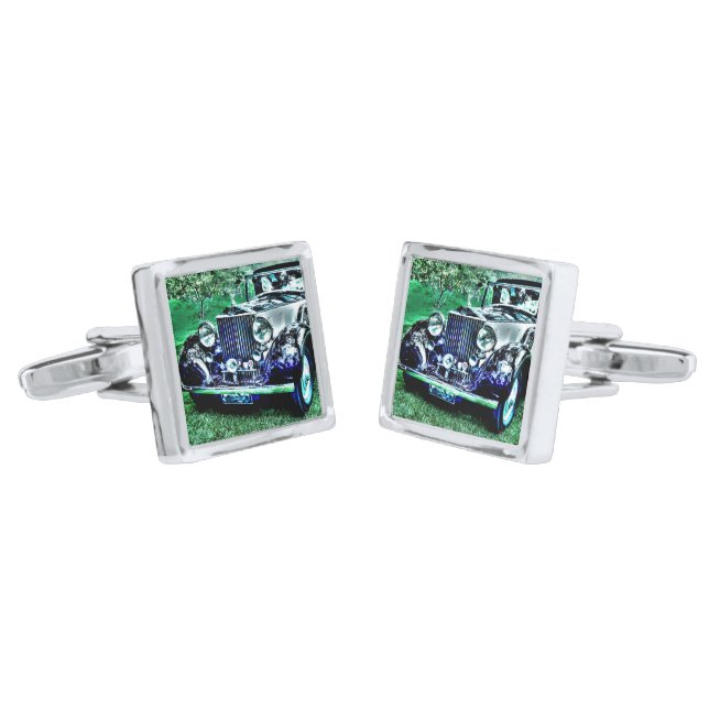 Roll Royce 1930 Classic Silver Cufflinks (Angled)