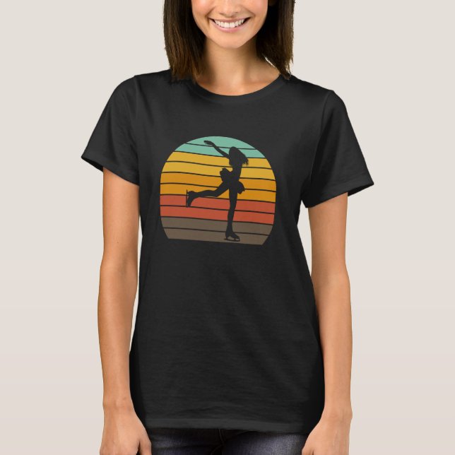 Roll Skate Figure Skate Sunset Skating Sport Rolle T-Shirt (Front)