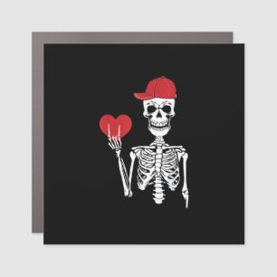 Roll Skeleton Hands Heart Valentines Day Skull Car Magnet