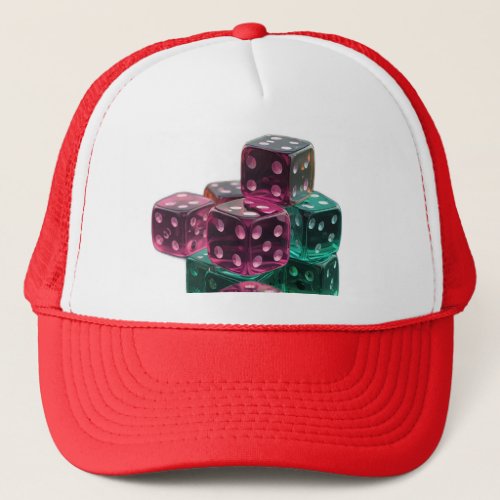 Roll the Dice 3D Casino Art T_Shirt Collection Trucker Hat