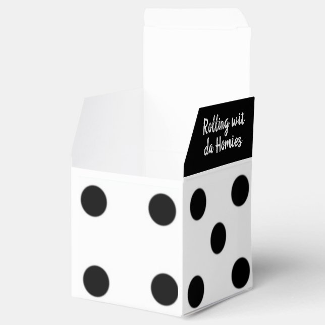 Roll the Dice-Black & White Lucky Dice Favor Boxes (Opened)