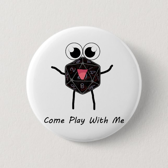 Roll the Dice Pinback Button (Front)