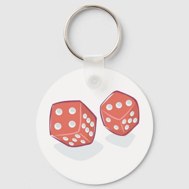 Roll the Red Dice Keychain (Front)