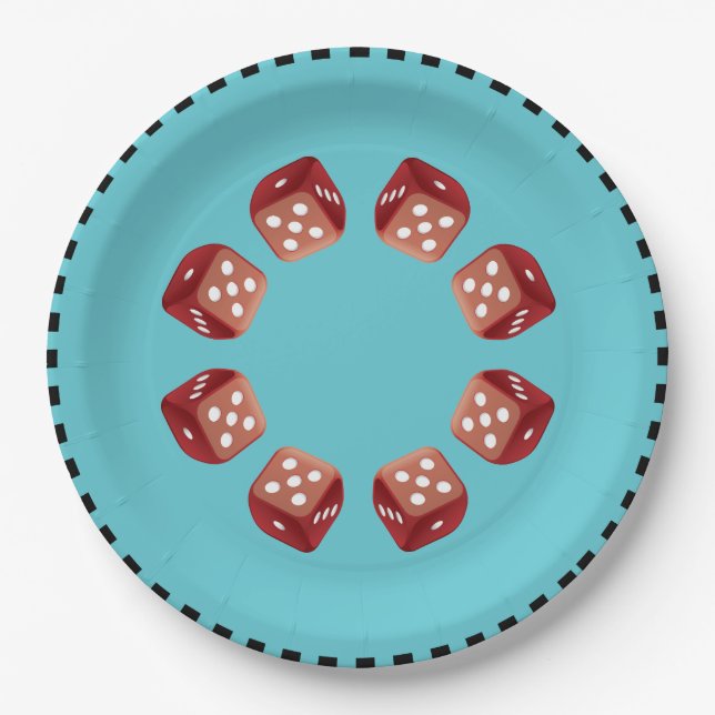 Roll The Red Dice Paper Plates (Front)