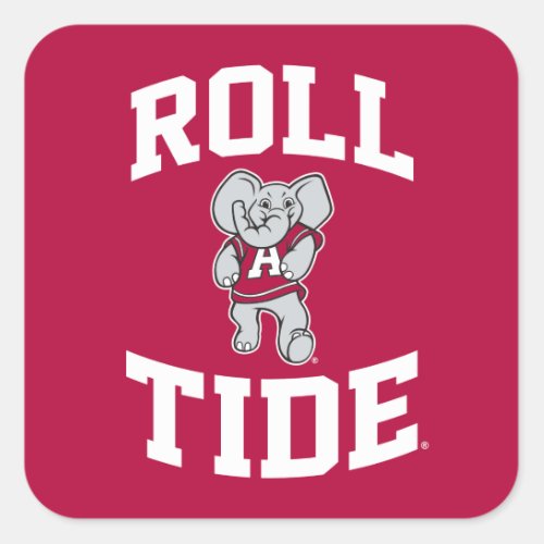 Roll Tide with Big Al Square Sticker