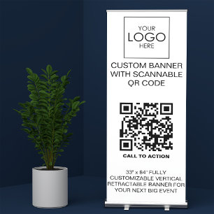Roll Up Event Signage With QR Code Advertising Retractable Banner