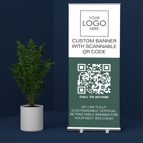 Roll Up Event Signage With QR Code Advertising  Retractable Banner
