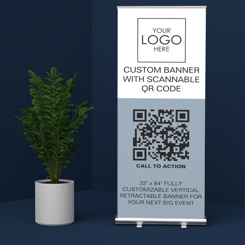 Roll Up Event Signage With QR Code Advertising  Retractable Banner