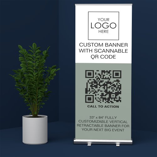 Roll Up Event Signage With QR Code Advertising  Retractable Banner