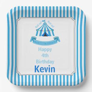 Roll up! Roll up! Circus Birthday Party Blue Paper Plates