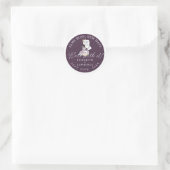 Roll With It Elegant Violet Florals & Toilet Paper Classic Round Sticker (Bag)