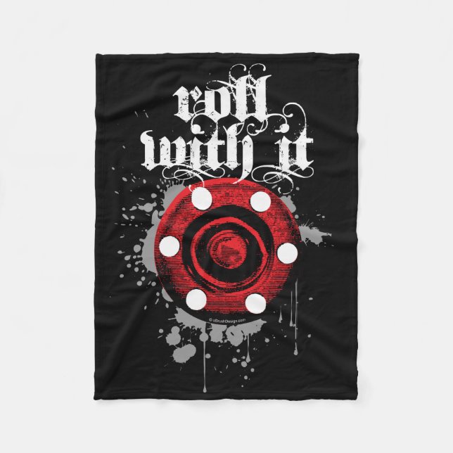 Roll With It (Roller Hockey) Fleece Blanket (Front)