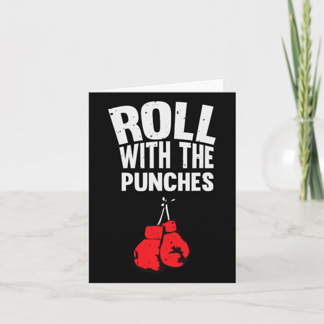 Roll With The Punches Boxing Gloves  Card (Front)