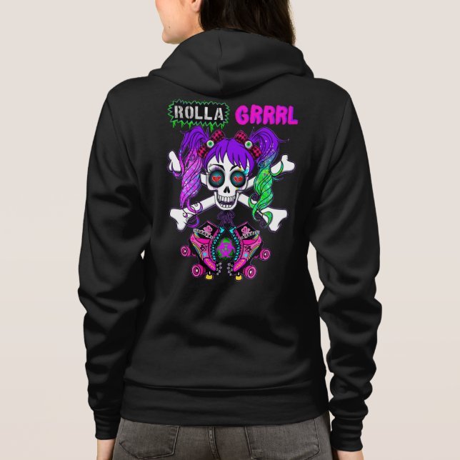 Rolla Grrrl Punk Rock Roller Girl hoodie (Back)