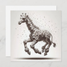 Rolled Magazine Paper Giraffe Greeting Card