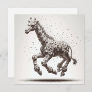 Rolled Magazine Paper Giraffe Greeting Card