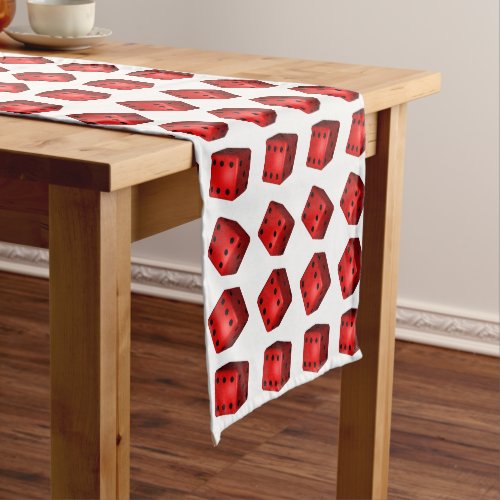 Rolled Sixes Red Dice Bunco Style Short Table Runner