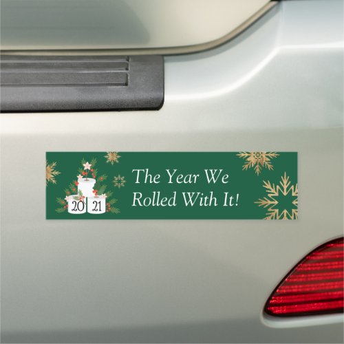 Rolled With It Funny Toilet Paper Christmas Tree Car Magnet