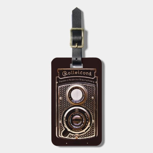 Rolleicord art deco camera luggage tag