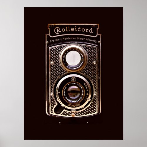 Rolleicord art deco camera poster