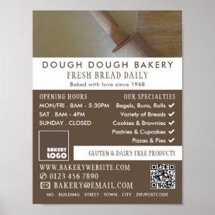 Roller and Pastry, Bakers, Bakery Store Advert Poster