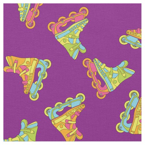 Roller Blades 90's Cute Skates Fabric
