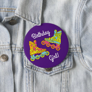 Roller Blades Skates Kids Birthday Party Skating Button
