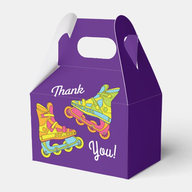 Roller Blades Skates Kids Birthday Party Skating Favor Boxes (Back Side)