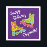 Roller Blades Skates Kids Birthday Party Skating Napkins<br><div class="desc">Celebrate your roller blading kid for their birthday with this fun roller blade skating design!  Great for a roller rink birthday party with retro 90's vibes!</div>