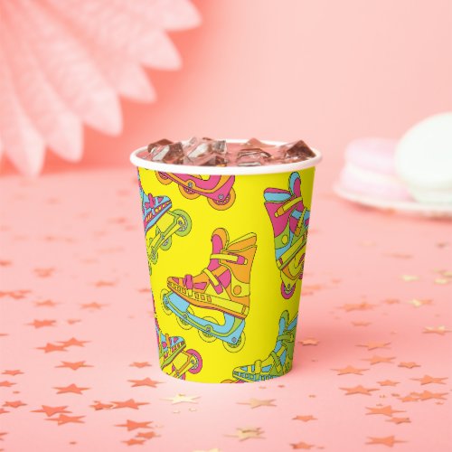 Roller Blades Skates Kids Birthday Party Skating Paper Cups