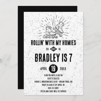 Roller Blading Birthday Party Invitation